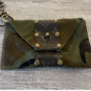 Camouflage Leather Keychain Wristlet